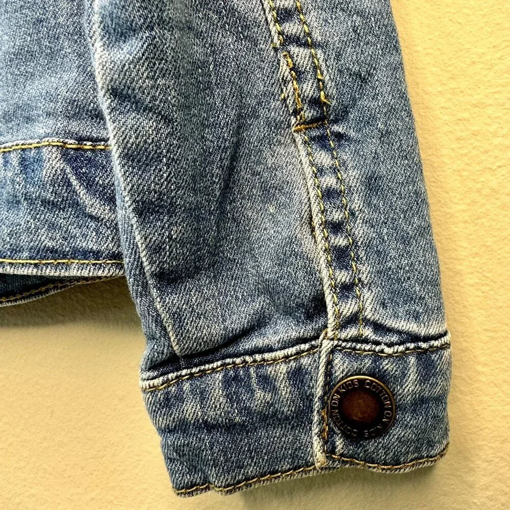 COTTONON Kids Hummingbird Jean Jacket Girls 6 Denim Embroidered Bee Cotton On - Picture 7 of 9